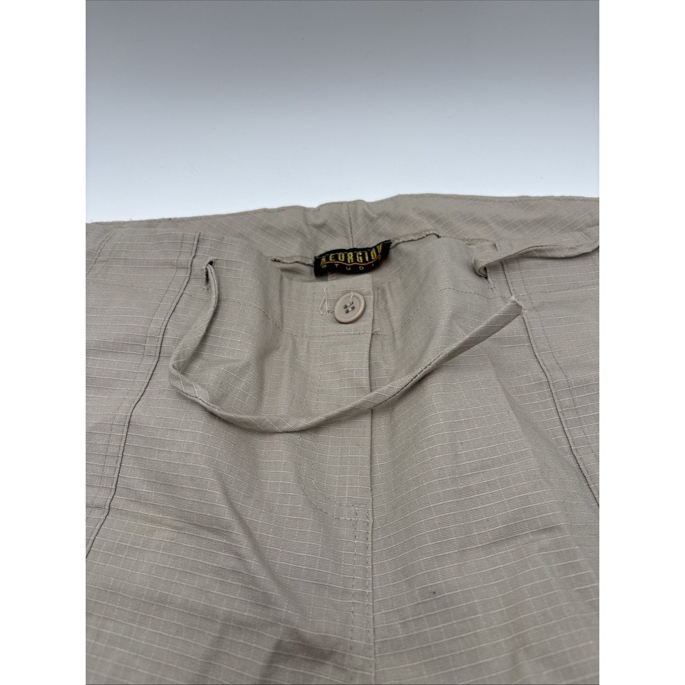 Georgiou Studio Canvas Pants Button Women's Zipper‎ Fly Pull Tie Tied Pant Ankle - Picture 8 of 16